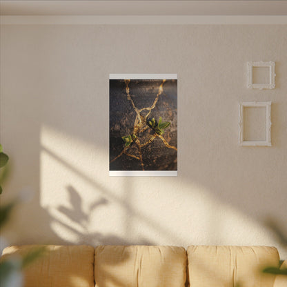 Rust Patina Gold Repair Canvas Art | Resilient Kintsugi Art