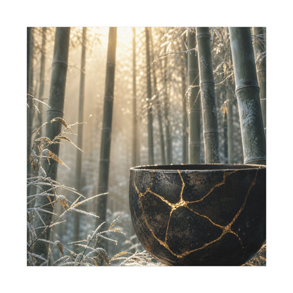 Fukinsei Bamboo Grove Canvas Art - Kintsugi Gold Repair