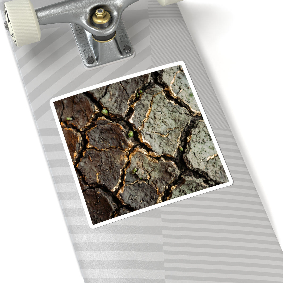 Warm Cracked Earth Sticker - Japanese Pattern Japandi