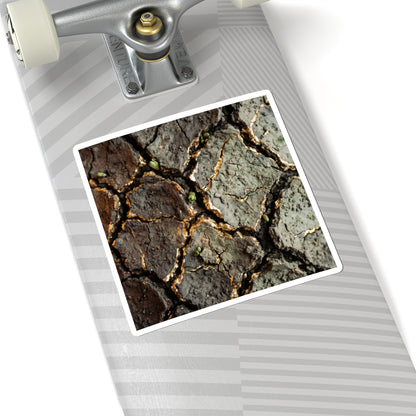 Warm Cracked Earth Sticker - Japanese Pattern Japandi