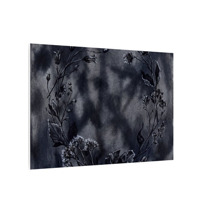Dried Flowers Canvas Art | Winter Dark Japandi Shadow Zen Art