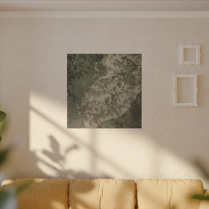 Neutral Shadow Play Canvas Art - Japanese Pattern Japandi