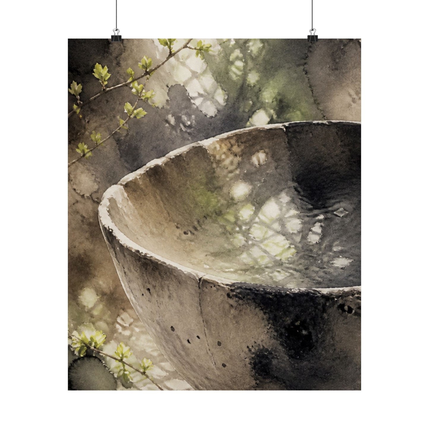 Ceramic Bowl Spring Wall Art Print | Japandi Cozy Design