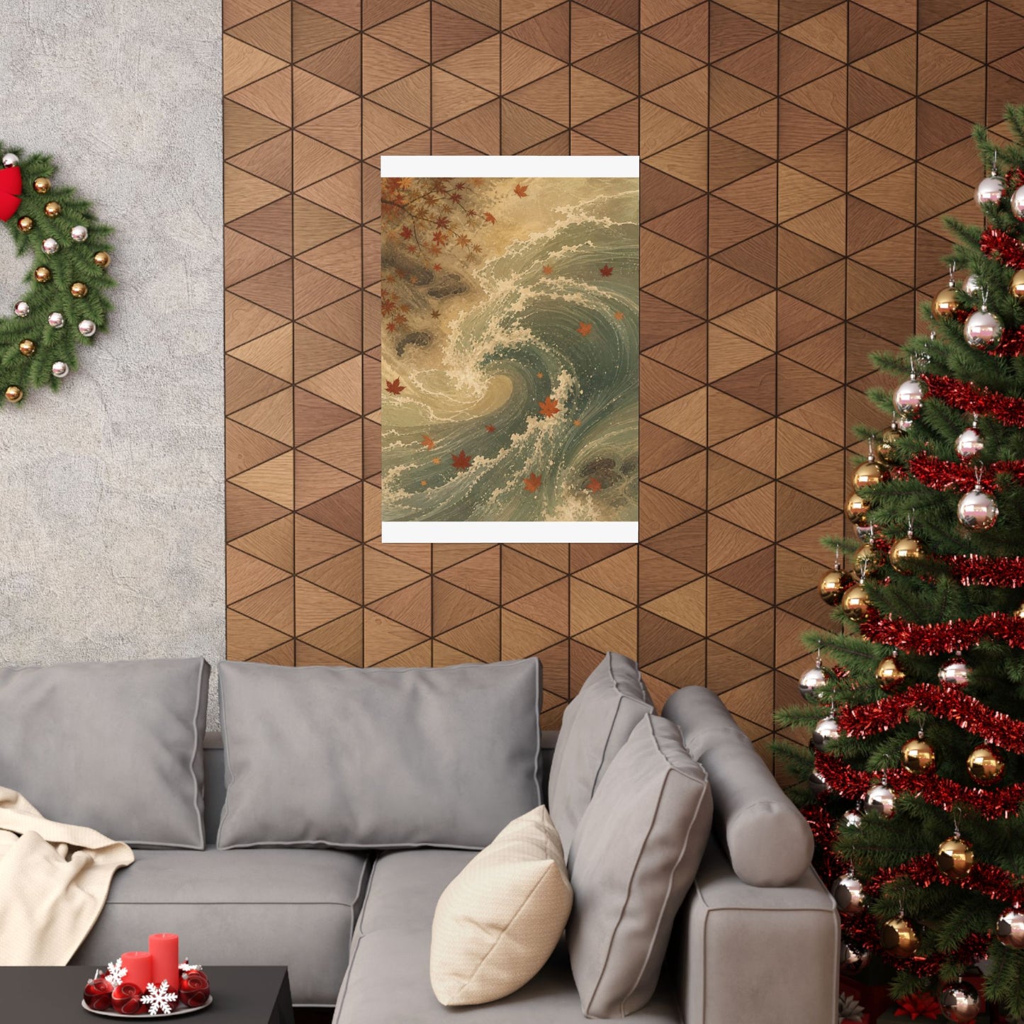 Candlelight Ocean Wave Wall Art Print - Japandi Kanso