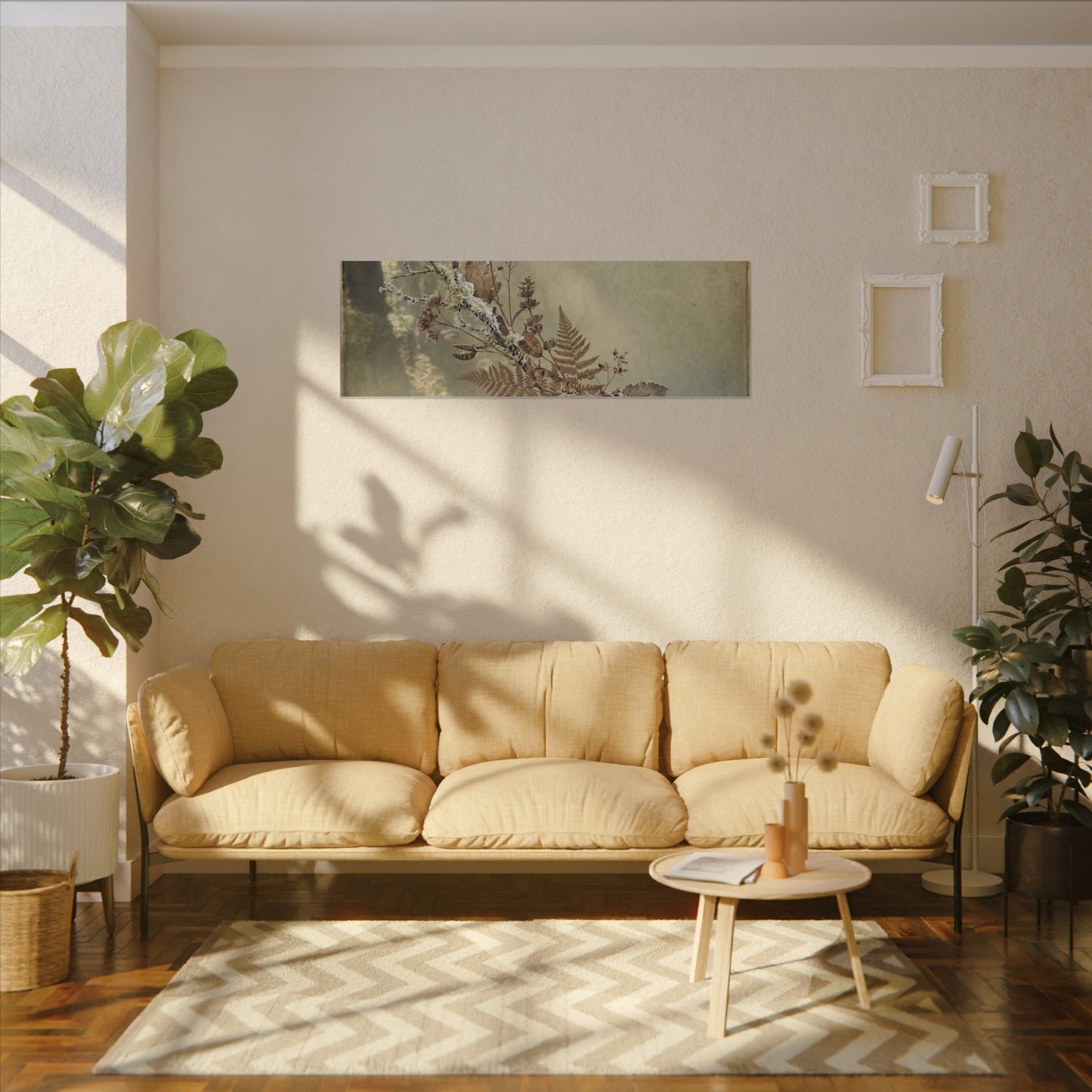 Winter Dried Flowers Forest Whimsy Canvas Art | Earthy Decor