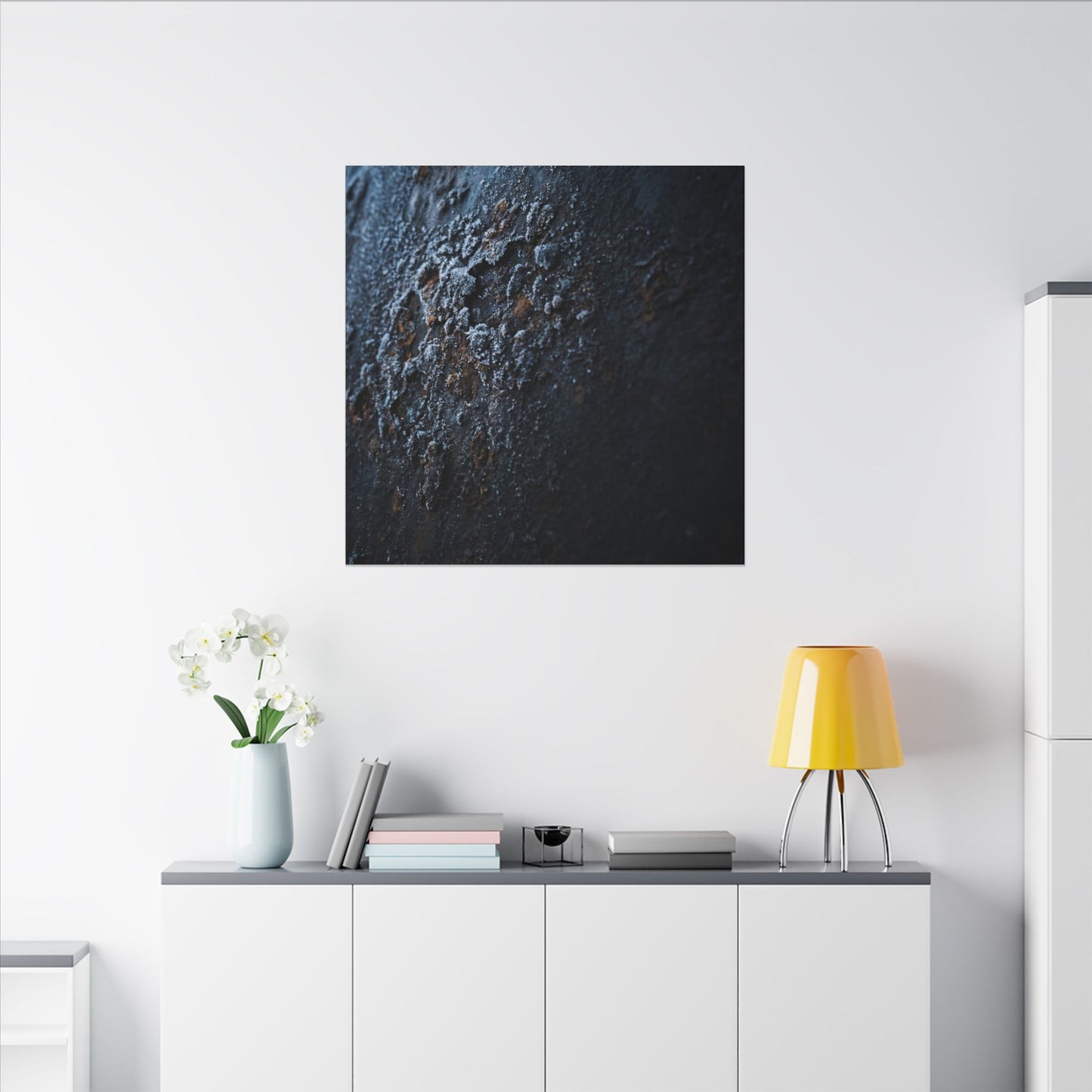 Rust Patina Canvas Art | Winter Dark Japandi Shadow Zen Art