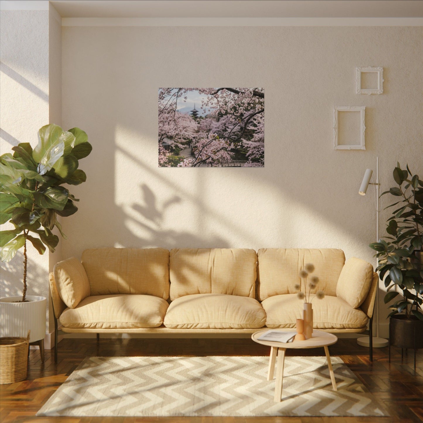 Japandi Ceramic Bowl in Golden Hour | Watercolor Canvas Art