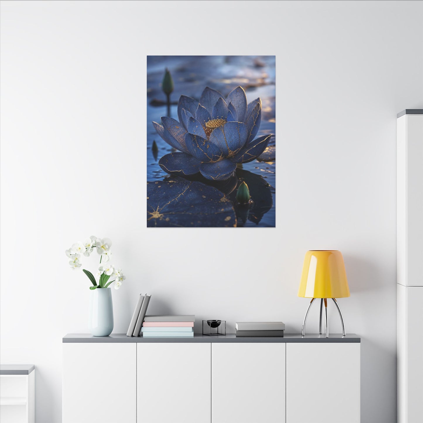 Kintsugi Lotus Flower in Dawn | Broken Beauty Canvas Art