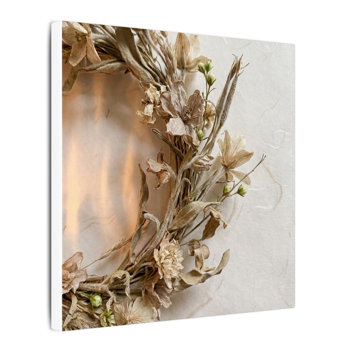 Dried Flowers Japanese Pattern Canvas Art | Neutral Japandi Art