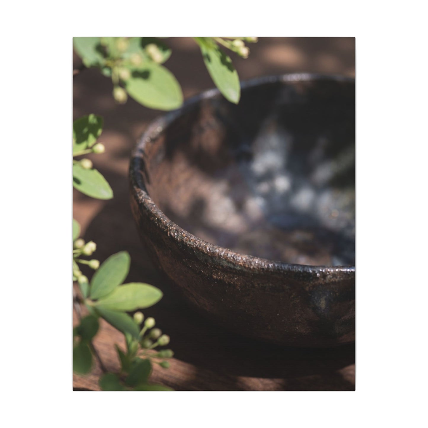 Ceramic Bowl Shadow Zen Canvas Art | Moody Dark Japandi Art