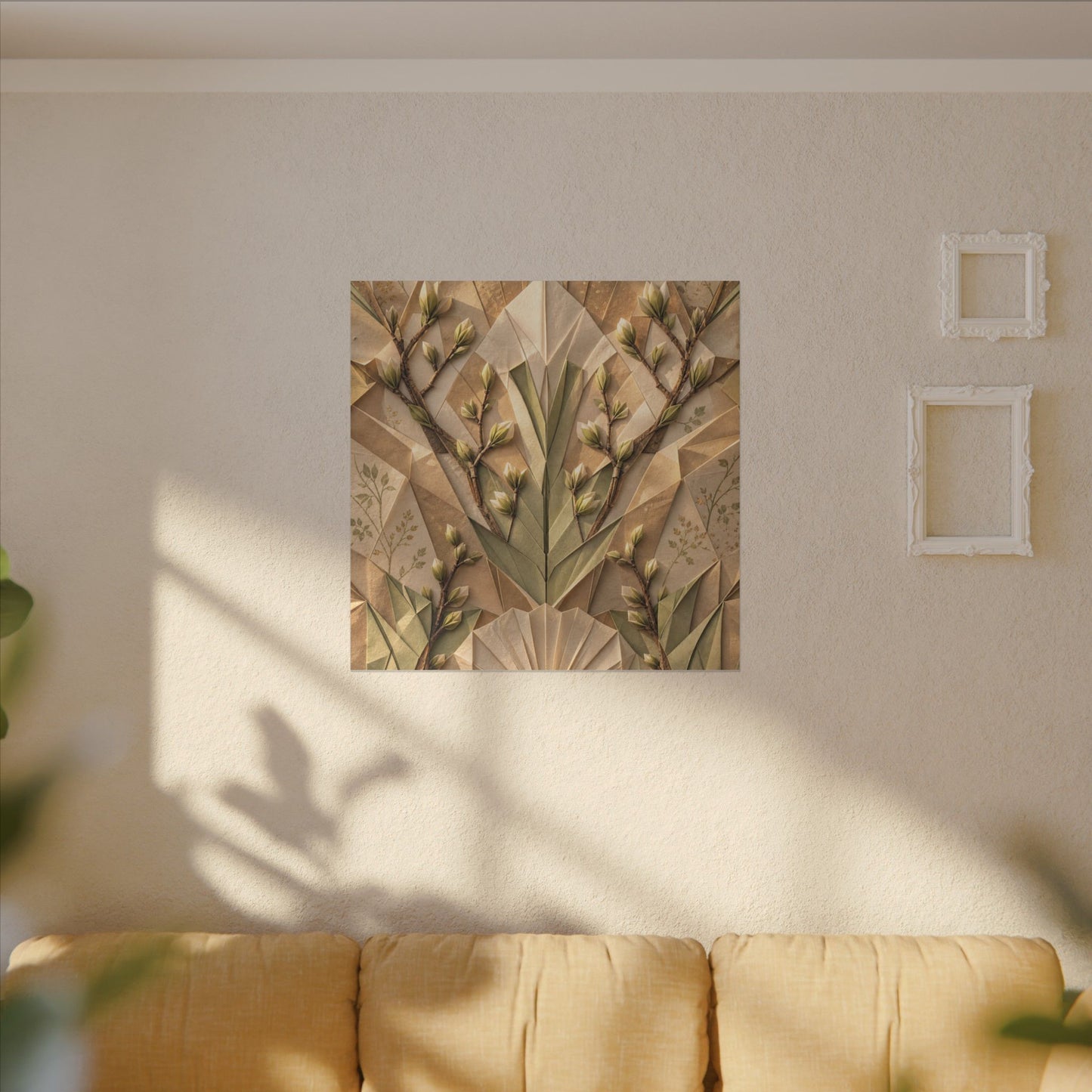 Kanso Paper Fold Canvas Art - Japandi Japanese Pattern