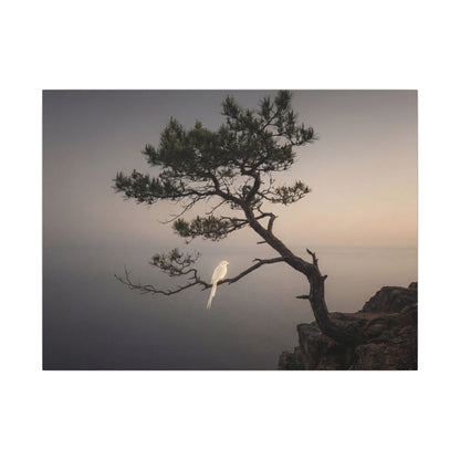 Dawn Pine Tree Canvas Art - Dark Japandi Datsuzoku Art Print