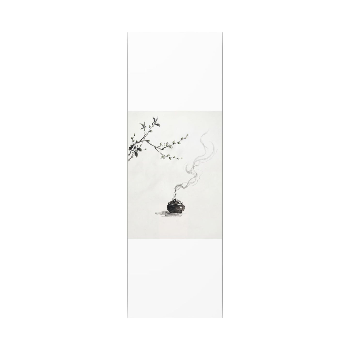 Calm Incense Smoke Canvas Art - Sumi E Zen
