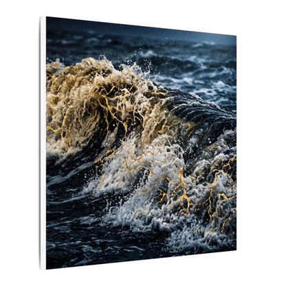 Ocean Wave Winter Canvas Art | Kintsugi Artful Design