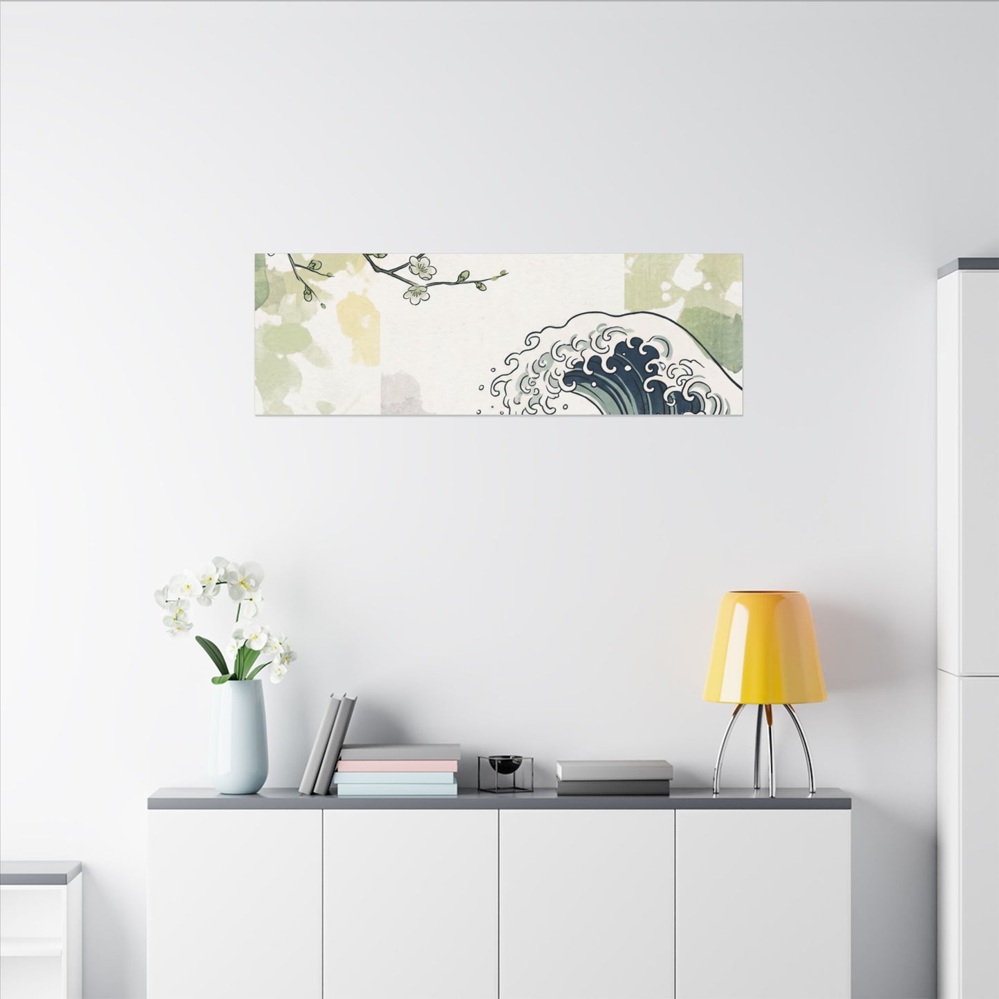 Spring Ocean Wave Ukiyo E Inspired Canvas Art | Serene Decor
