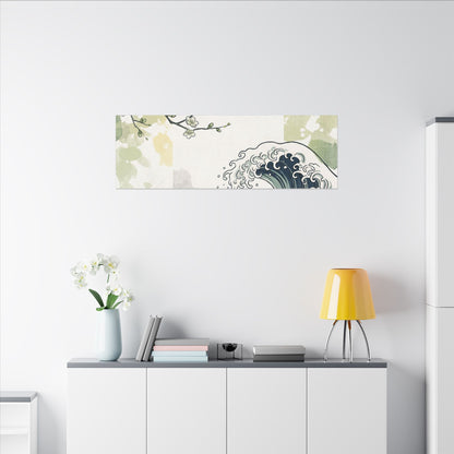 Spring Ocean Wave Ukiyo E Inspired Canvas Art | Serene Decor