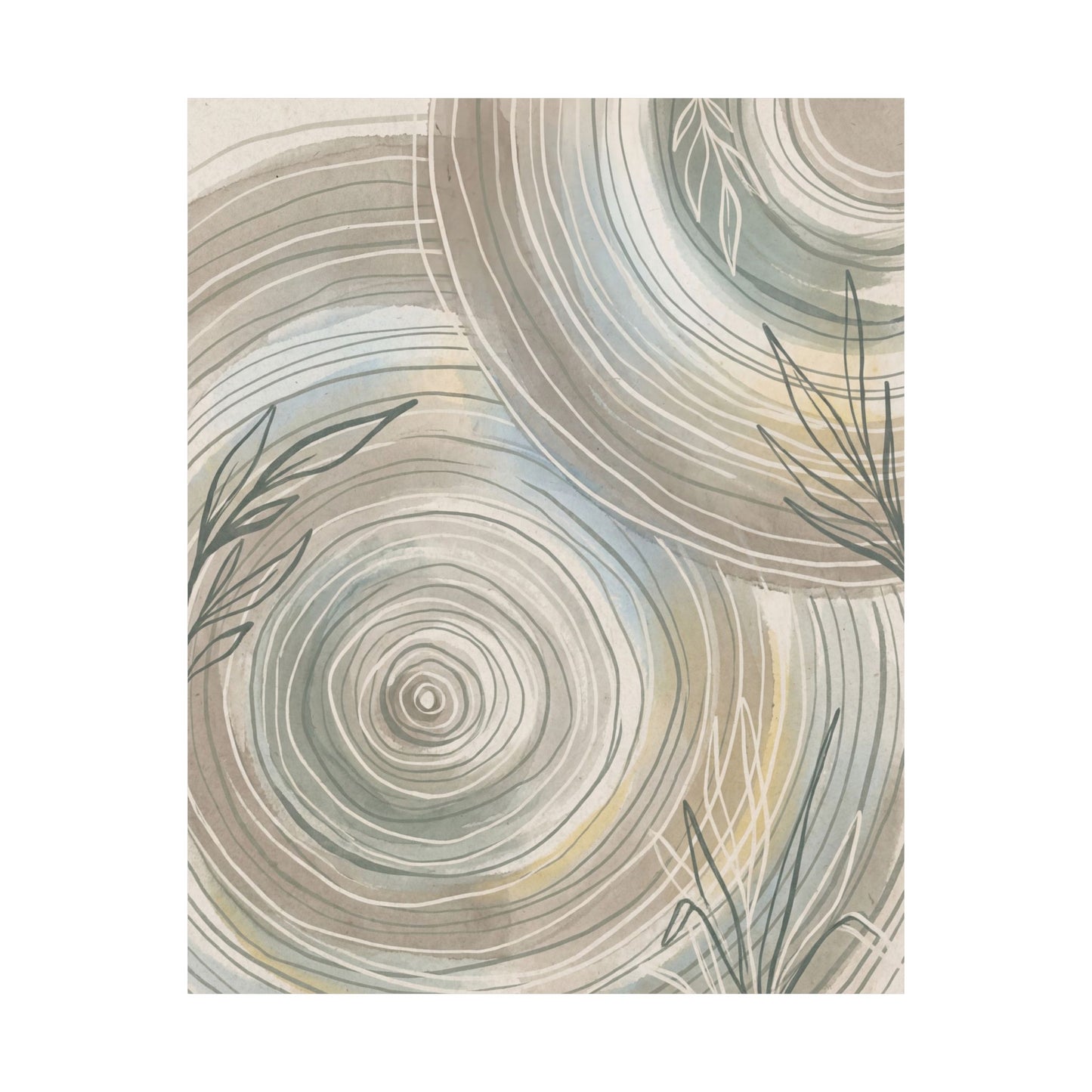 Moonlight Water Ripple Wall Art Print - Japandi Kanso