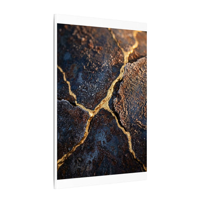 Winter Rust Patina Gold Vein Canvas Art | Resilient Decor