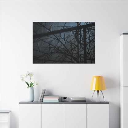 Moonlight Shadow Play Canvas Art - Dark Japandi Shibui