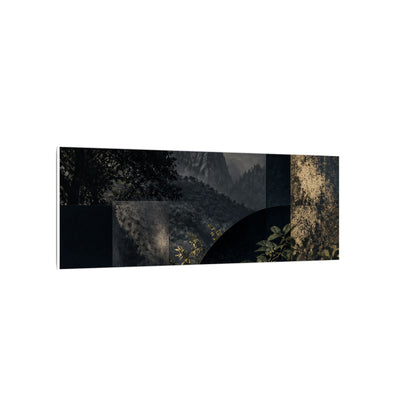 Mountain Mist Summer Canvas Art | Dark Japandi Atmospheric Design
