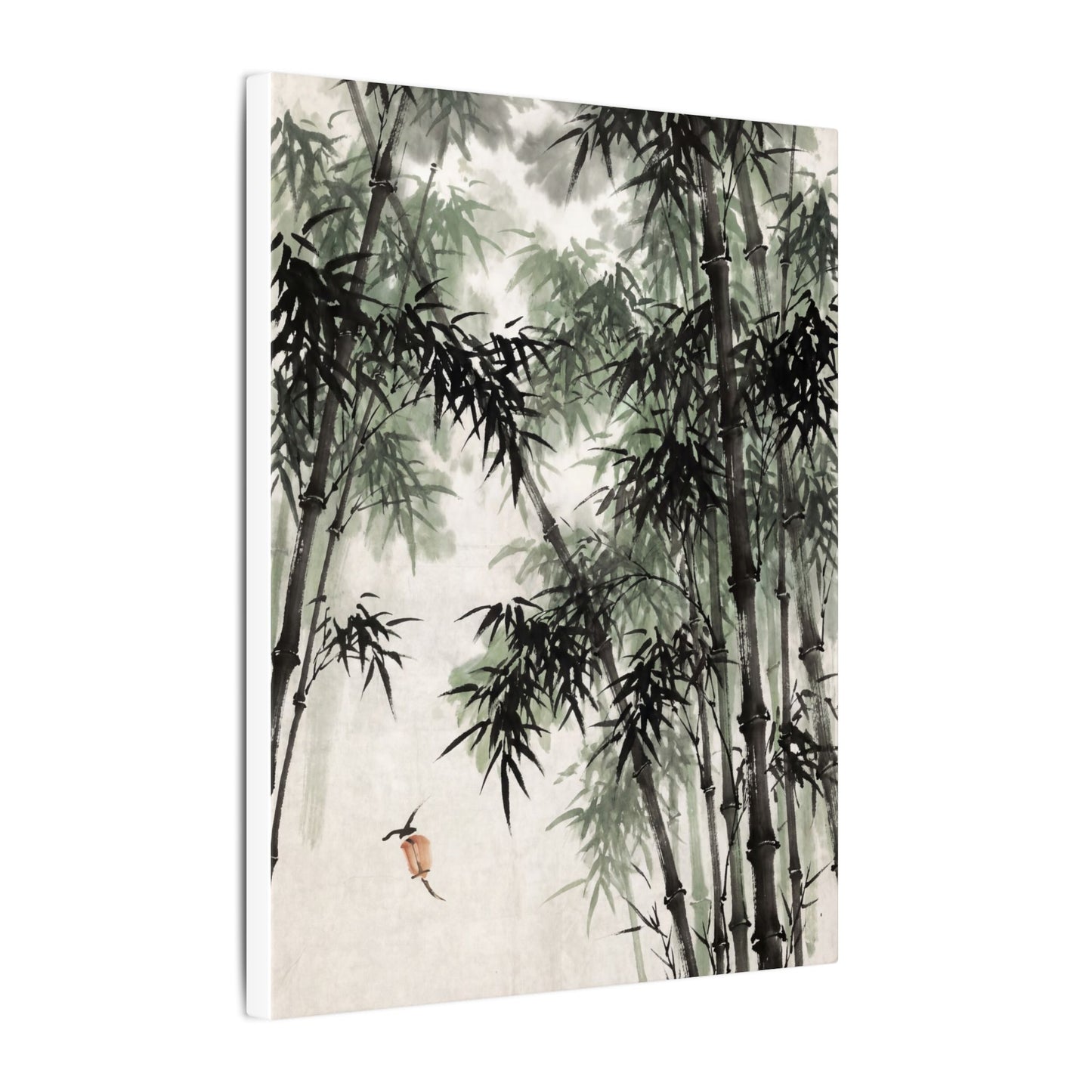 Zen Bamboo Grove in Overcast | Sumi E Canvas Art