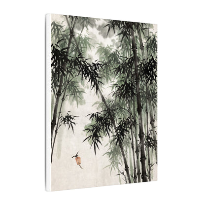 Zen Bamboo Grove in Overcast | Sumi E Canvas Art