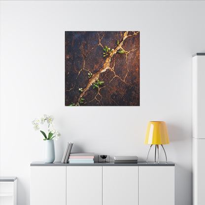 Rust Patina Spring Canvas Art | Kintsugi Resilient Design