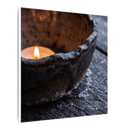 Atmospheric Ceramic Bowl Canvas Art - Moody Minimal Dark Japandi