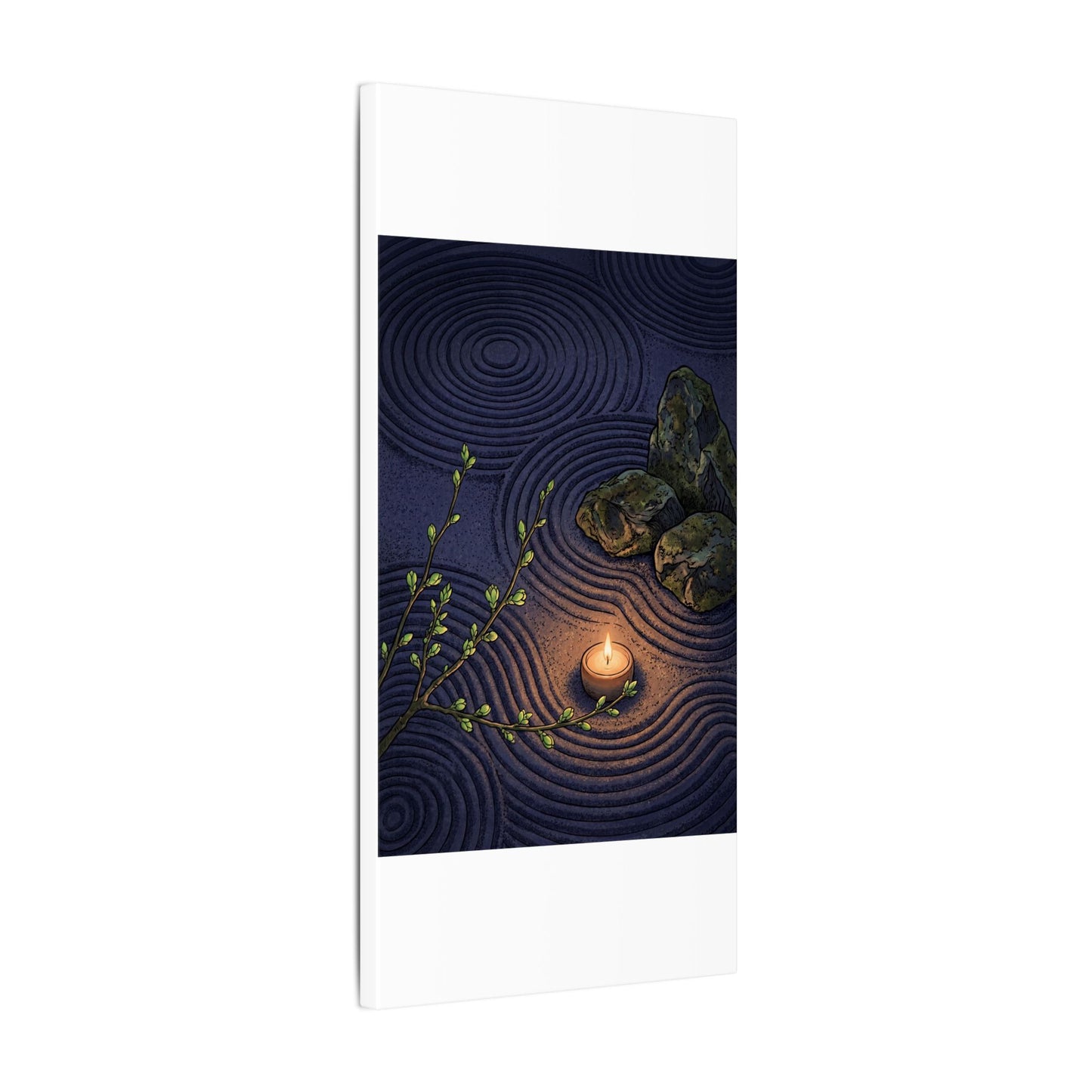 Mono No Aware Rock Garden Canvas Art - Zen Ukiyo E Inspired