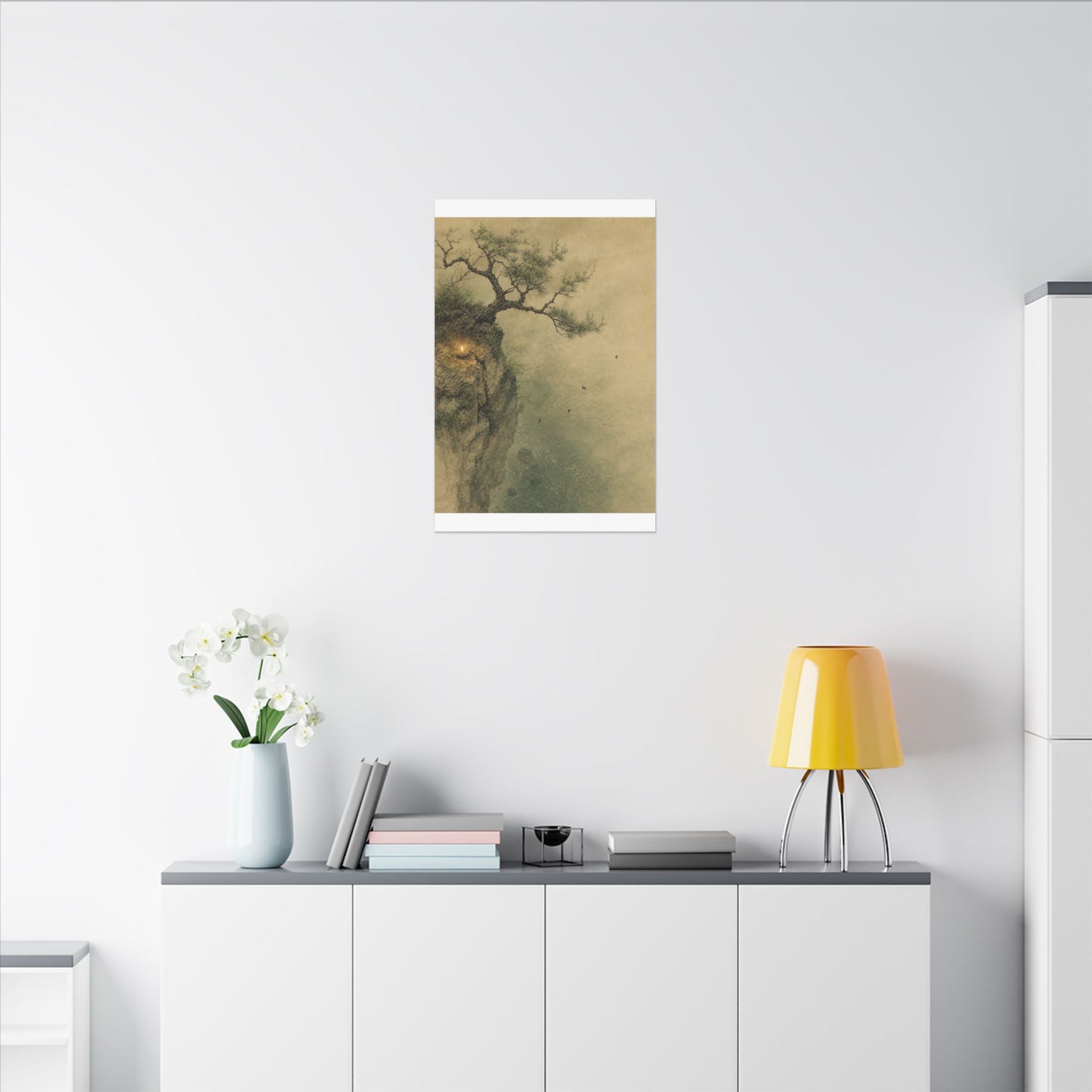 Spring Pine Tree Minimal Line Canvas Art | Earthy Decor