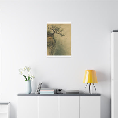 Spring Pine Tree Minimal Line Canvas Art | Earthy Decor