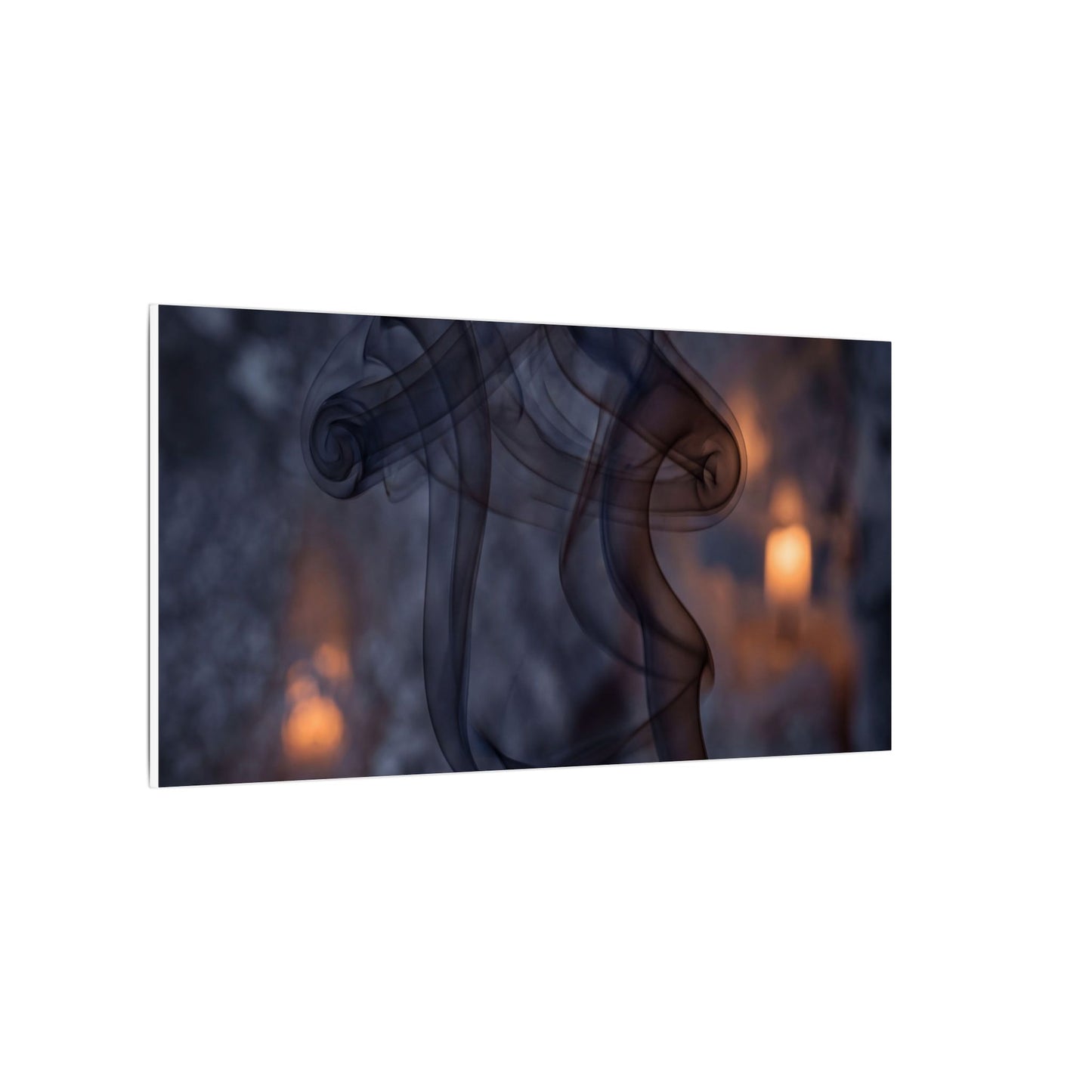Incense Smoke Winter Canvas Art | Dark Japandi Sophisticated Design