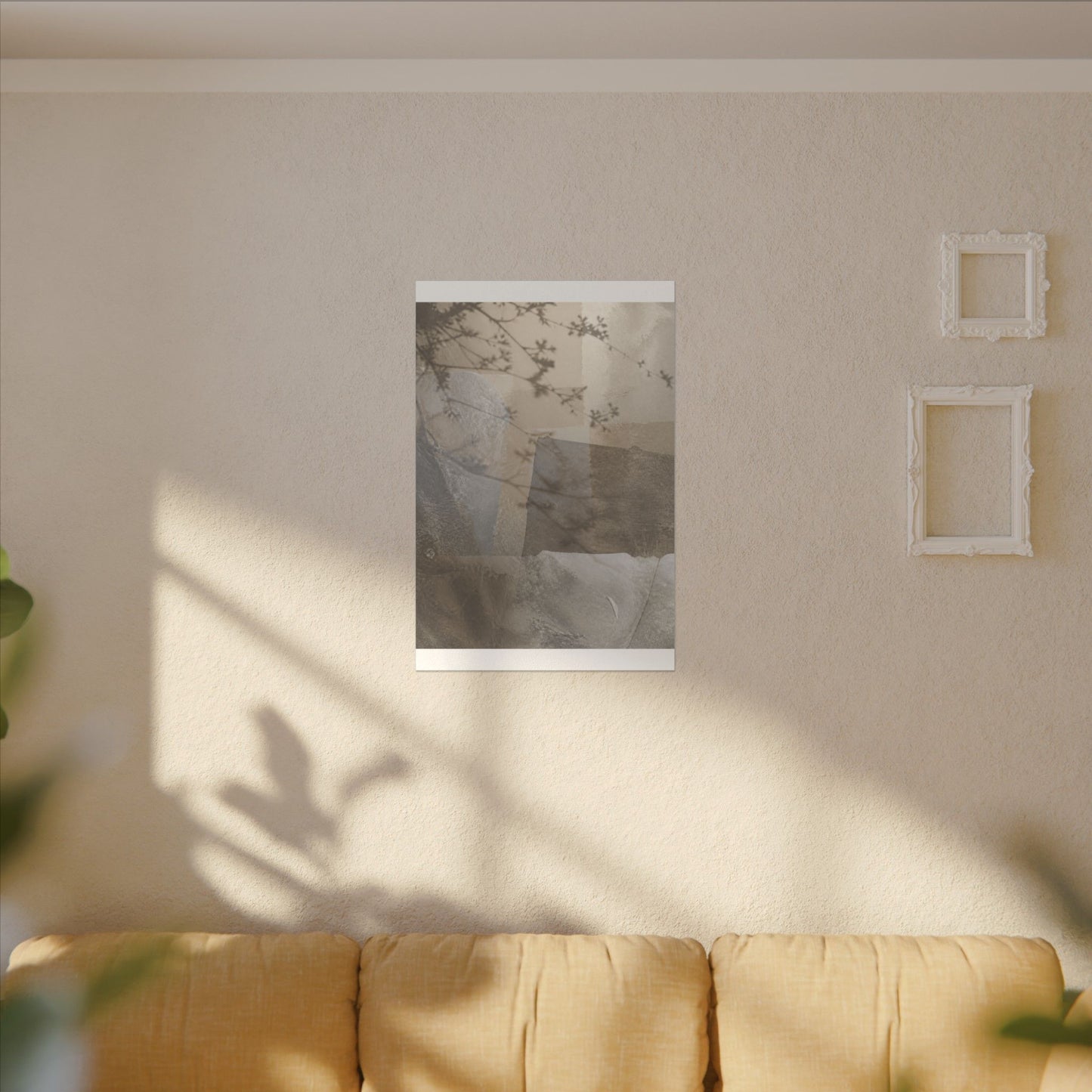 Neutral Shadow Play Canvas Art - Texture Japandi