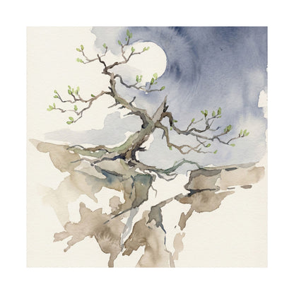 Pine Tree Spring Wall Art Print | Japandi Elegant Design