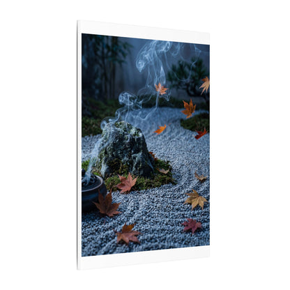 Autumn Incense Smoke Karesansui Canvas Art | Calm Decor
