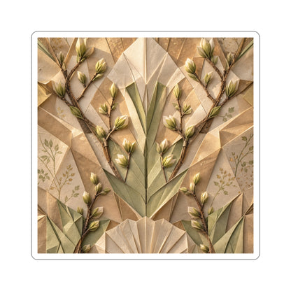 Earthy Paper Fold Sticker - Japanese Pattern Japandi