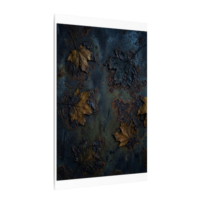 Shibui Rust Patina Canvas Art - Dark Japandi Charcoal Ink