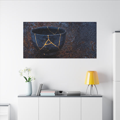 Rust Patina Winter Canvas Art | Kintsugi Healing Design