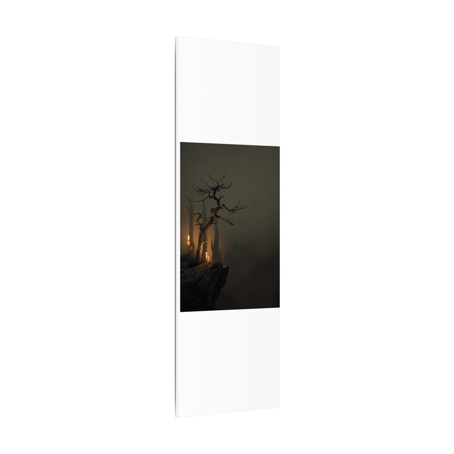 Ma Pine Tree Canvas Art - Dark Japandi Shadow Zen