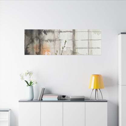 Shoji Screen Canvas Art | Spring Japandi Watercolor Art