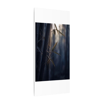 Dark Japandi Bamboo Grove in Dawn | Moody Minimal Canvas Art