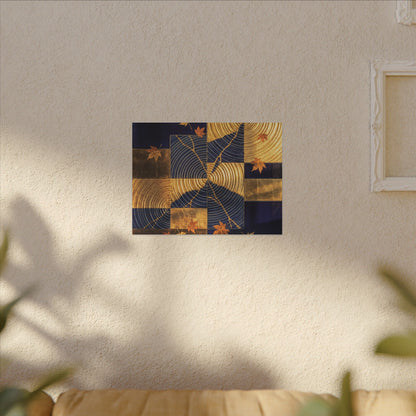 Autumn Water Ripple Crackle Gold Canvas Art | Artful Decor
