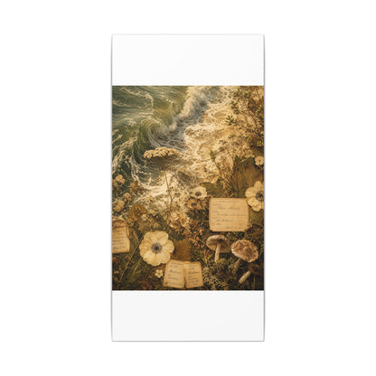 Spring Ocean Wave Herbarium Canvas Art | Nostalgic Decor