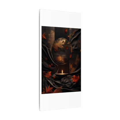 Silk Drape Autumn Canvas Art | Dark Japandi Moody Design