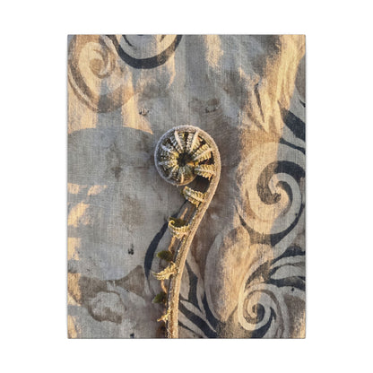 Fern Unfurling Canvas Art | Winter Japandi Japanese Pattern Art