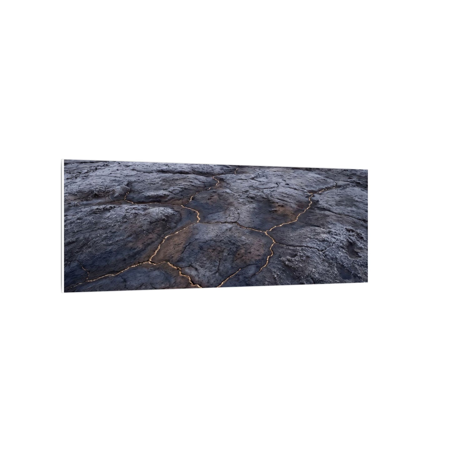 Dark Japandi Cracked Earth in Overcast | Dark Texture Canvas Art