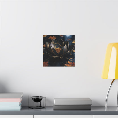 Moonlight Lotus Flower Canvas Art - Kintsugi Fukinsei