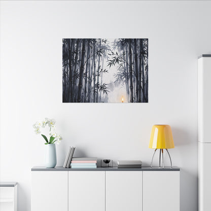 Tranquil Bamboo Grove Canvas Art - Sumi E Zen