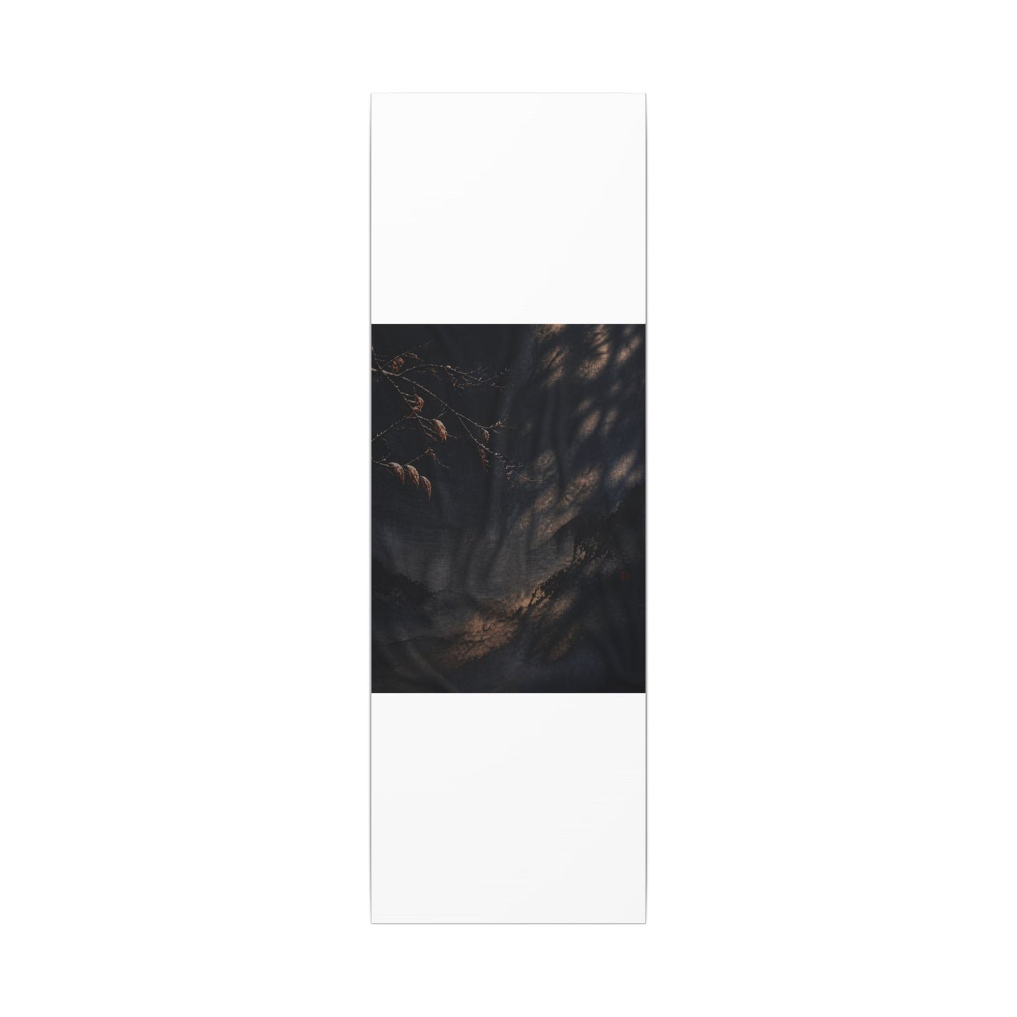 Atmospheric Silk Drape Canvas Art - Charcoal Ink Dark Japandi