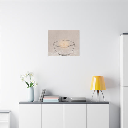 Ceramic Bowl Minimal Line Canvas Art | Neutral Japandi Art